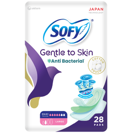 Sofy Antibacterial Slim Large with wings 28 Pads