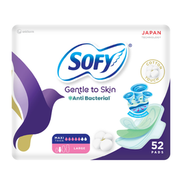 Sofy Antibacterial Slim Large with wings 52 Pads