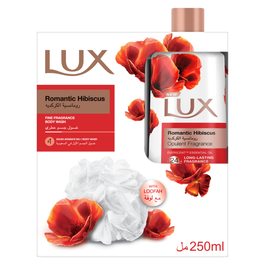 LUX Body Wash with Loofah, Romantic Hibiscus, 250ml
