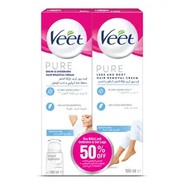 Veet Pure Bikni&Legs Twin Pack Creams 50%off 200 ml