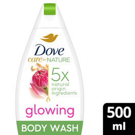 Dove Care by Nature GLOWING Body Wash, Lotus & Rice Water, 500ml