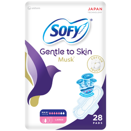 Sofy Antibacterial Musk, Pad, Slim Large 28 pads