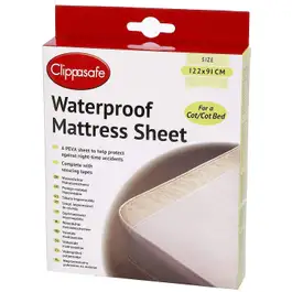 Clippasafe Waterproof Mattress Sheet - Cot Size - 122x91cm