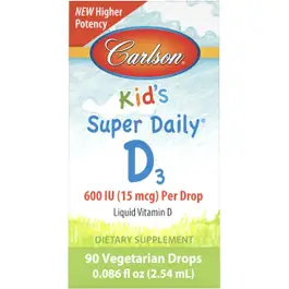 Carlson Kid'S Super Daily D3 600 Iu (15 Mcg) - 90 Drops
