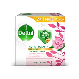 Dettol Active Botany Soap Hib. & Rosewater 150g 2+1 Free