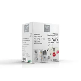 Pure Beauty Fragrance-Free Hajj Kit (Deodorant, Soap, Cream, Sunscreen, Sibha, Bag)