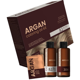 Argan Hair Coloring Oil Kit 8.1 Light Ash Blond 75 ml