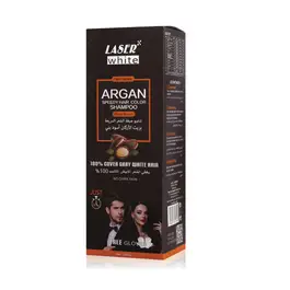 Laser White Argan Hair Dye Shampoo Black Brown 200 Ml