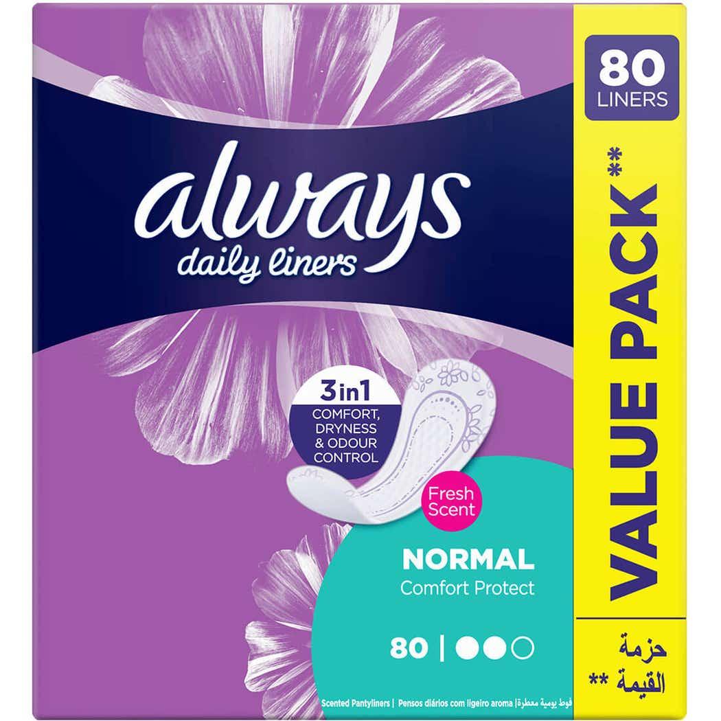 Always Pantyliner Comfort Normal Fresh Scent 80 Always Pantyliner Comfort Normal Fresh Scent 80