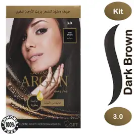 Argan Hair Coloring Oil Kit Dark Brown 3.0