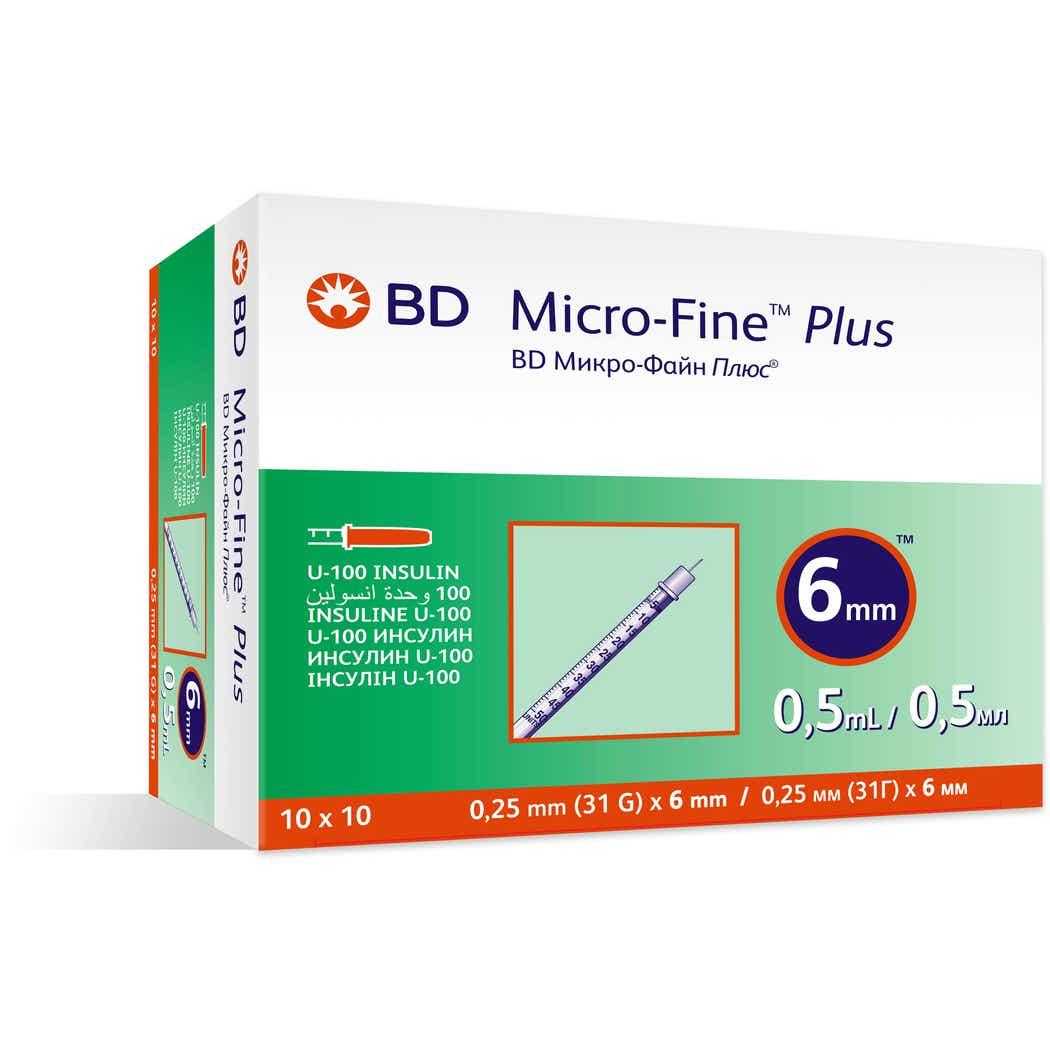 BD Micro-Fine Plus Syringe 0.5 ml 31G 6 mm 100 Pcs BD Micro-Fine Plus Syringe 0.5 ml 31G 6 mm 100 Pcs