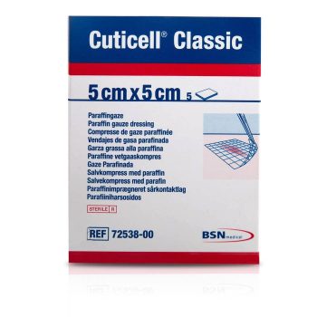 BSN-Cuticell Classic 5 Paraffin Gauze Dressings 5cm x 5cm