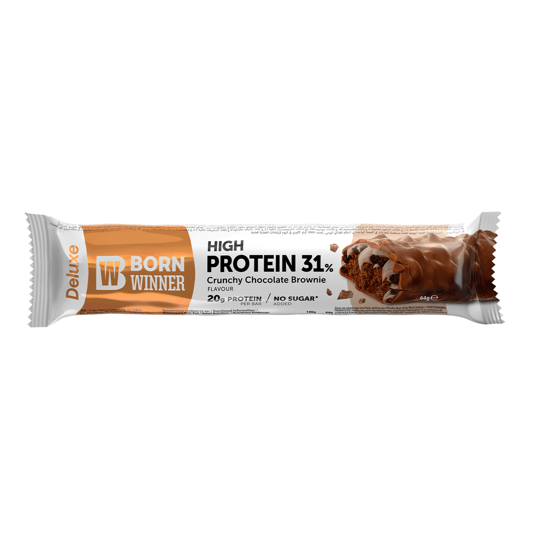 Born Winner Deluxe Protein Bar Crunchy Chocolate Brownie 64 Gm Born Winner Deluxe Protein Bar Crunchy Chocolate Brownie 64 Gm