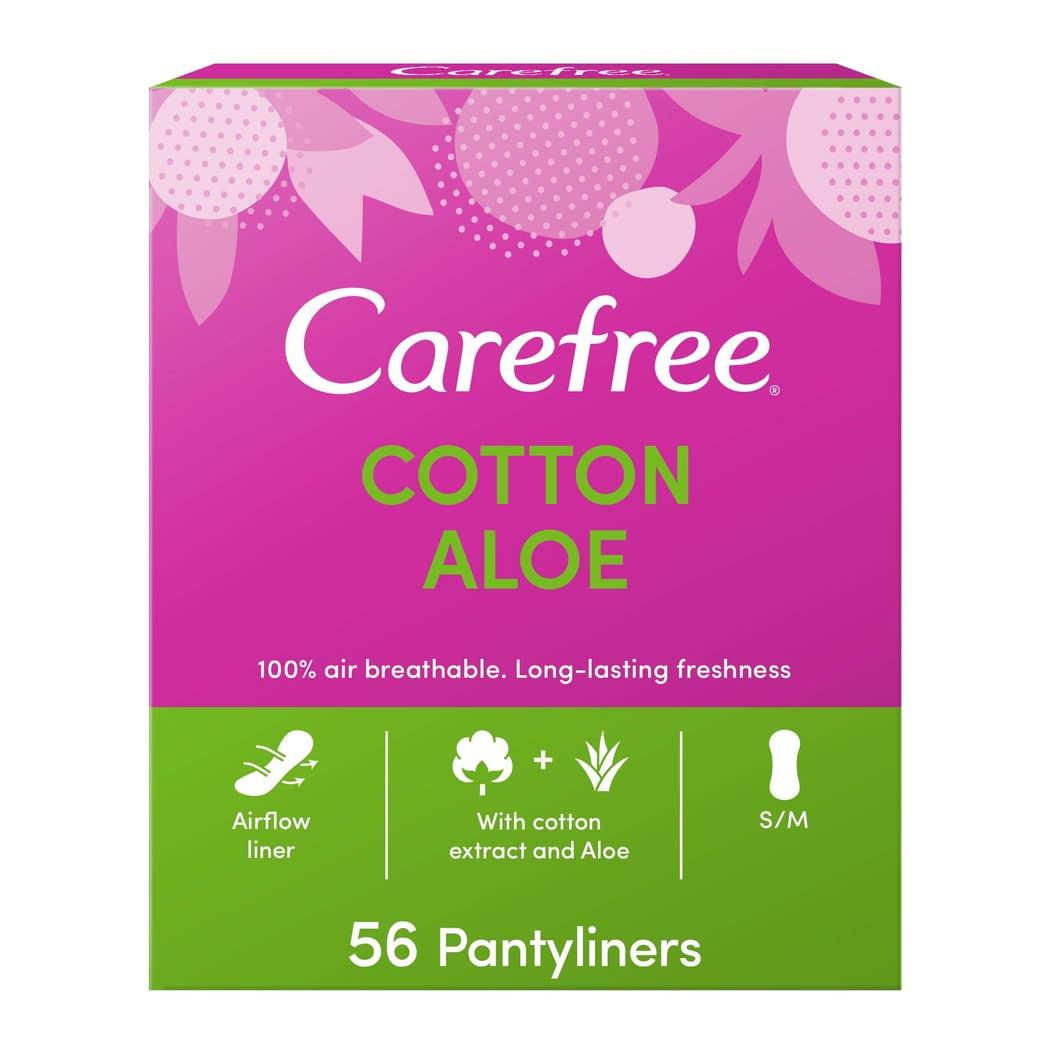Carefree Cotton Aloe Vera Daily Medium Panty liner, 56 Panty Liners Carefree Cotton Aloe Vera Daily Medium Panty liner, 56 Panty Liners