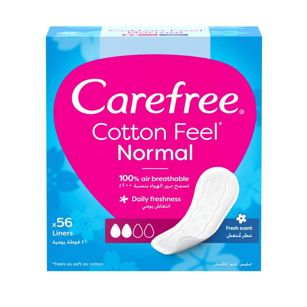 Carefree Cotton Feel Pantyliners, Fresh Scent, Normal Size, Dermatologically Tested, Pack of 56 Carefree Cotton Feel Pantyliners, Fresh Scent, Normal Size, Dermatologically Tested, Pack of 56