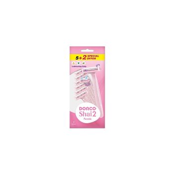 Dorco Shai2 Soft Portable Disposable Razors (5+2) for Women