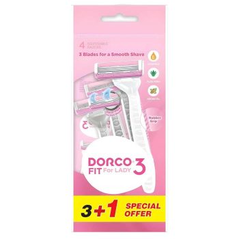 Dorco3 Fit Disposable Razors For Lady (3+1)