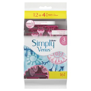 Gillette Venus Simply Disposable Razor for Women, 12+4 Free
