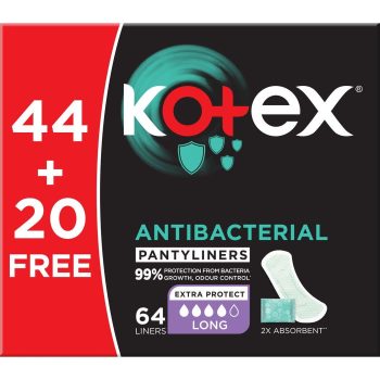 Kotex Anti-Bac Liners Long 44+20 Free