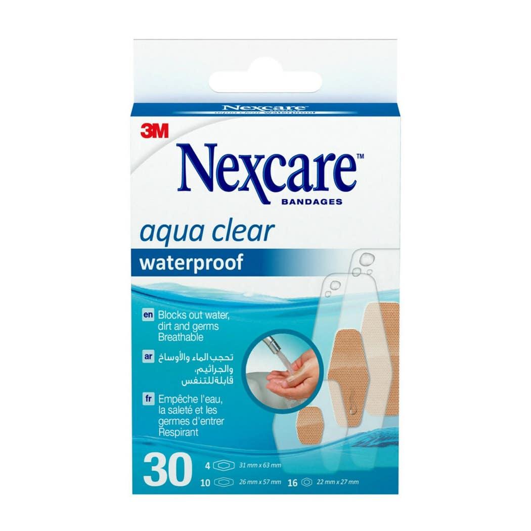 Nexcare™ Aqua Clear Waterproof Bandages, 360-degree seal, Breathable material, Holds up to 12 Hours, 20 Assorted Size bandages Nexcare™ Aqua Clear Waterproof Bandages, 360-degree seal, Breathable material, Holds up to 12 Hours, 20 Assorted Size bandages