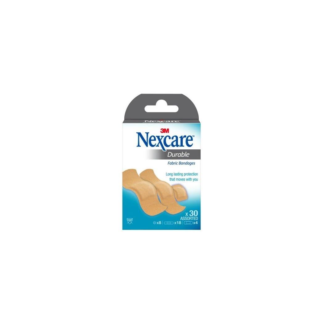 Nexcare™ Durable Fabric Plasters, Breathable material with Water-resistant adhesive, 30 Assorted Bandages Nexcare™ Durable Fabric Plasters, Breathable material with Water-resistant adhesive, 30 Assorted Bandages