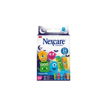 Nexcare™ Happy Kids Plasters, Colorful, Monsters Assorted, Highly breathable, Gentle on skin, N0920MO, 20 Plasters