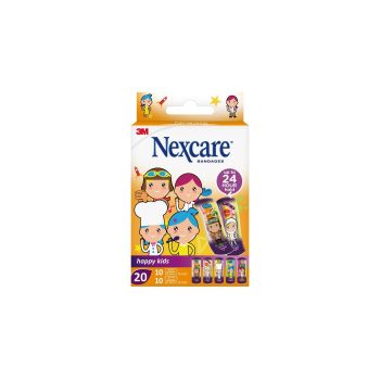 Nexcare™ Happy Kids Plasters Professions, Breathable material, Gentle on skin, Colorful packs, 20 Assorted Pieces
