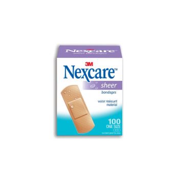 Nexcare™ Plastic Sheer Bandages, Breathable, Water Resistant, Universal Application, Easy removal, 72 mm x 25 mm, 100 Bandages