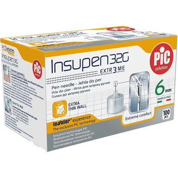 PIC Insulin Pen Needles 32G 6 mm 100 pcs - Single Use