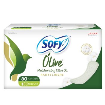 Sofy Pantyliner Unscented With Olive 80 Pcs