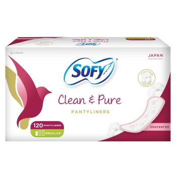 Sofy Pure Pantyliner Unscented Regular (2+1) 40 Pcs