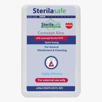 Sterilasafe CureSept Alco Disinfectant,Cleanser Chlorhexidine With Alcohol 70%,20 ml