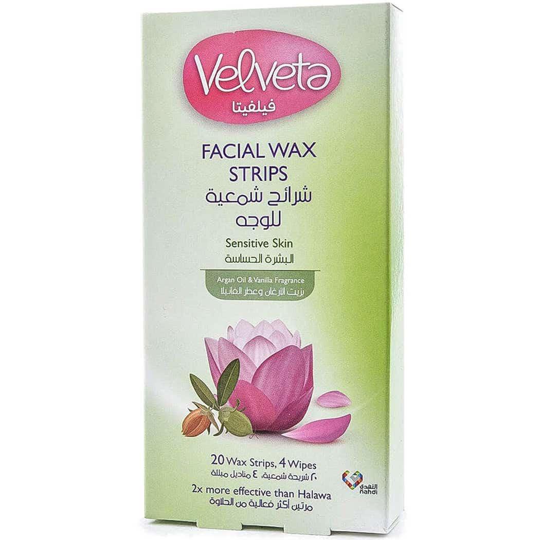 Velveta Facial Wax Strips Sensitive Skin 20 Strips Velveta Facial Wax Strips Sensitive Skin 20 Strips
