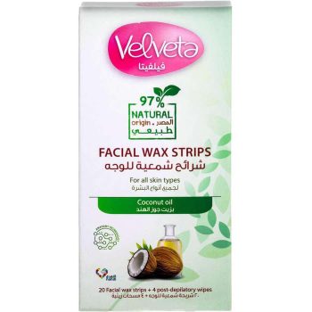 Velveta Natural Facial Hair Removal Strips 20 Pcs