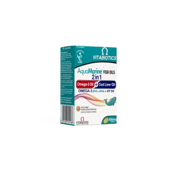 Vitabiotics Aquamarine 2-in-1 Omega 3 & Cod Liver Oil 60 Capsules