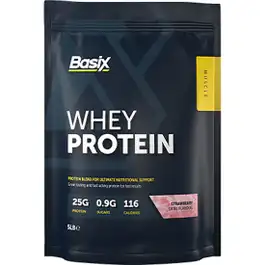 Basix Whey Protein 71 Servings Strawberry Swirl Powder 2.25 Kg
