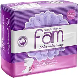 Fam Folded Pads Super-Size Without Wings 30 pads