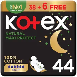 Kotex Natural Maxi Protect Night (38+6) Pcs