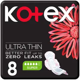 Kotex Super Absorption With Wings 8 Pcs