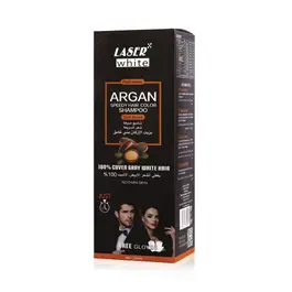 Laser White 2717 Argan Hair Dye Shampoo Dark Brown 200 Ml