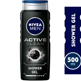 Nivea Men Active Clean Charcoal Shower Gel, 500Ml