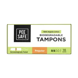 Peesafe Organic Cotton Tampons Regular 16pc