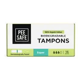 Peesafe Organic Cotton Tampons Super 16pc
