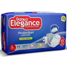 Sanita Elegance Diapers Large 18 pcs (New)