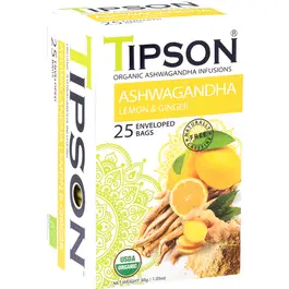 Tipson Tea Organic Ashwagandha Lemon & Ginger 25 Tea Bag