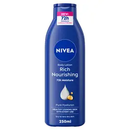 NIVEA Body Lotion for Dry to Very Dry Skin, Rich Nourishing, 72H Moisture, 250ml