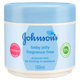 Johnson's Baby Jelly, Fragrance Free, Locks in Moisture to Protect Skin, 100ml