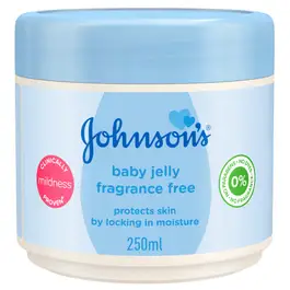 Johnson's Baby Jelly, Fragrance Free, Locks in Moisture to Protect Skin, 250ml