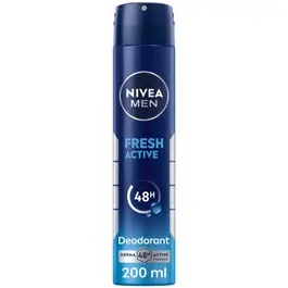 NIVEA MEN Fresh Active Antibacterial Deodorant Spray, 48H Active, 200ml