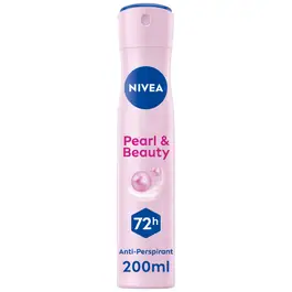 NIVEA Pearl & Beauty Antiperspirant Deodorant for Women 72H Active, Spray 200ml